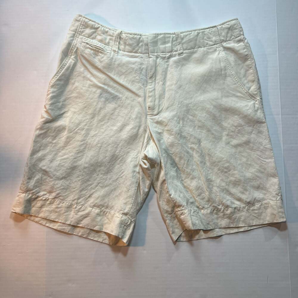 Polo Ralph Lauren Linen Silk Blend Shorts Size 32 Cream Off-White